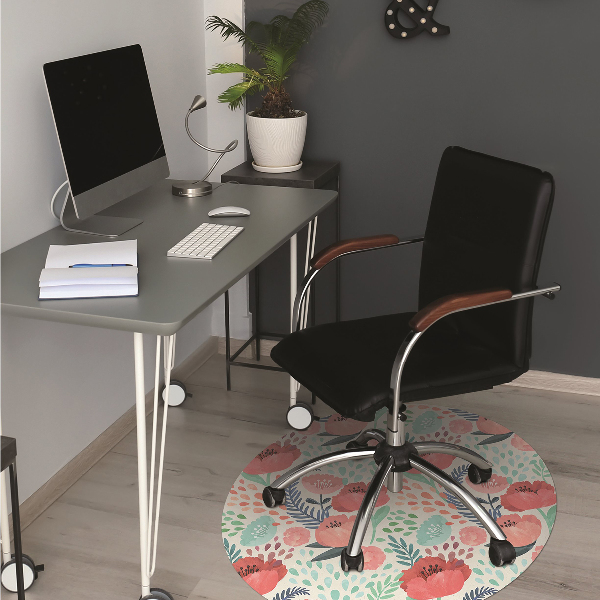 Alfombrilla para silla de escritorio Flor de semilla de amapola
