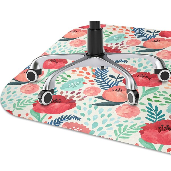 Alfombrilla para silla de escritorio Flor de semilla de amapola