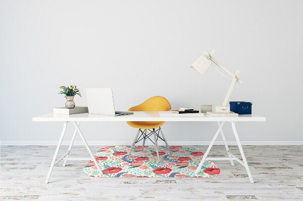 Alfombrilla para silla de escritorio Flor de semilla de amapola