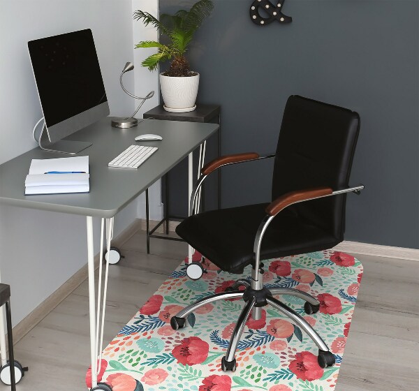 Alfombrilla para silla de escritorio Flor de semilla de amapola