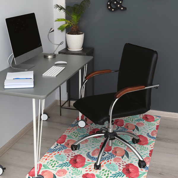 Alfombrilla para silla de escritorio Flor de semilla de amapola