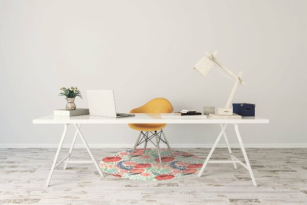 Alfombrilla para silla de escritorio Flor de semilla de amapola
