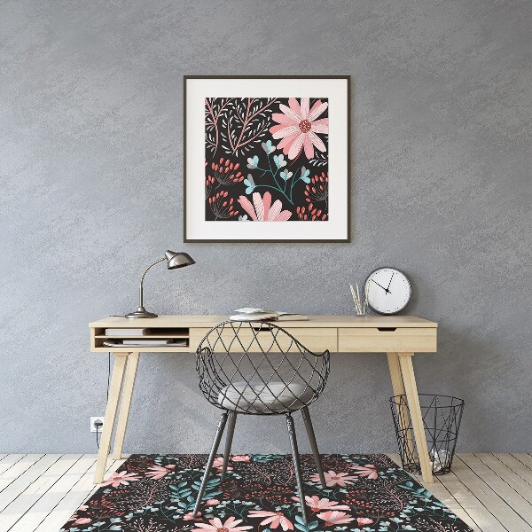 Alfombra para silla de escritorio Flores vintage