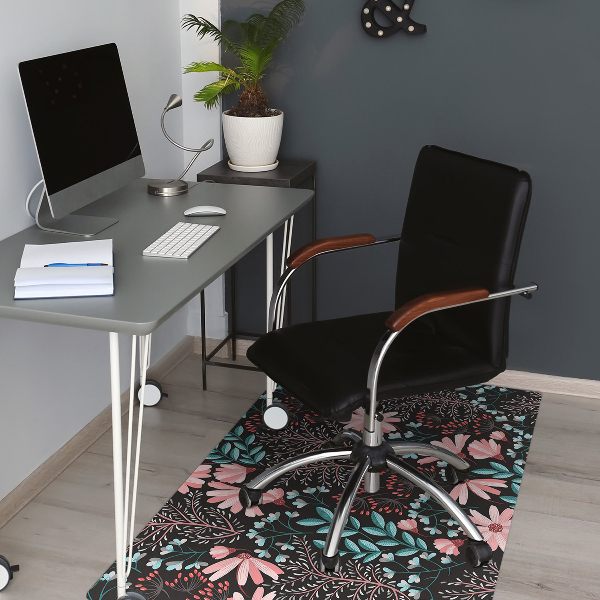Alfombra para silla de escritorio Flores vintage