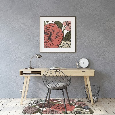 Alfombra para silla de escritorio Flores de otoño