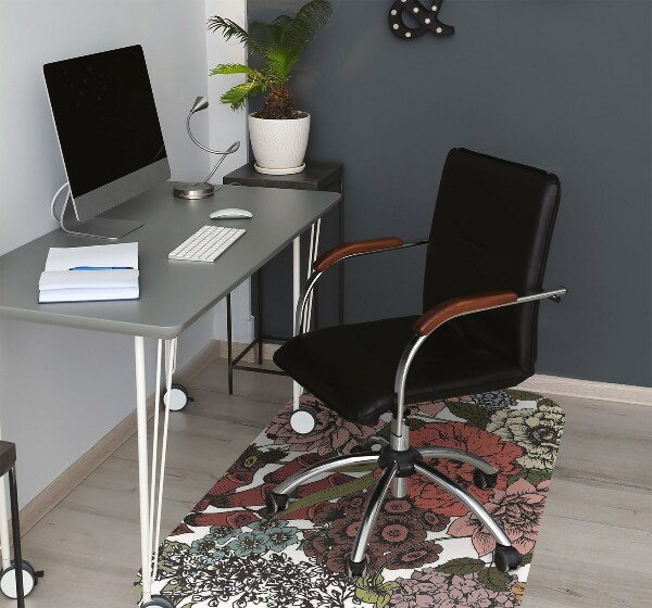 Alfombra para silla de escritorio Flores de otoño
