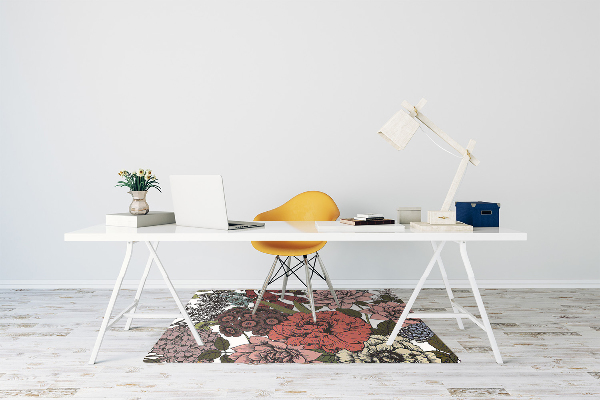 Alfombra para silla de escritorio Flores de otoño