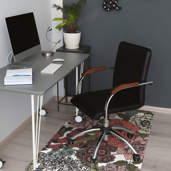 Alfombra para silla de escritorio Flores de otoño