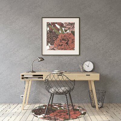 Alfombra para silla de escritorio Flores de otoño