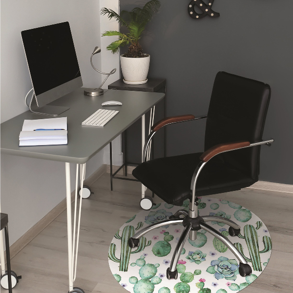 Alfombra para silla de escritorio Cactus