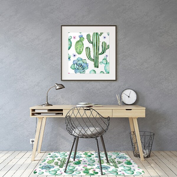 Alfombra para silla de escritorio Cactus