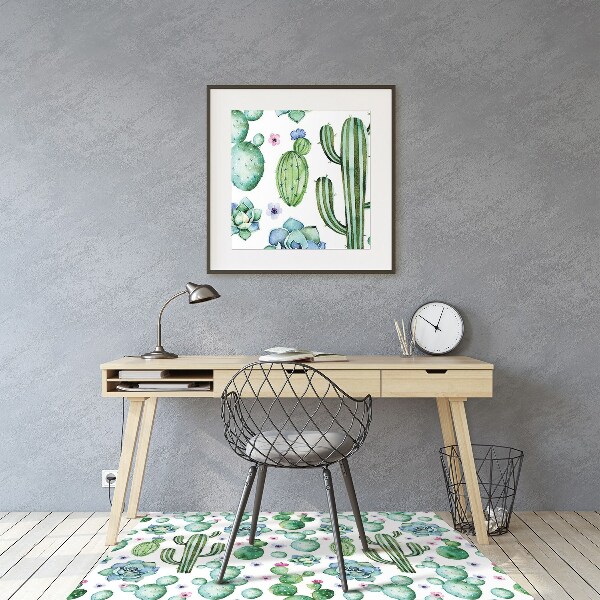 Alfombra para silla de escritorio Cactus