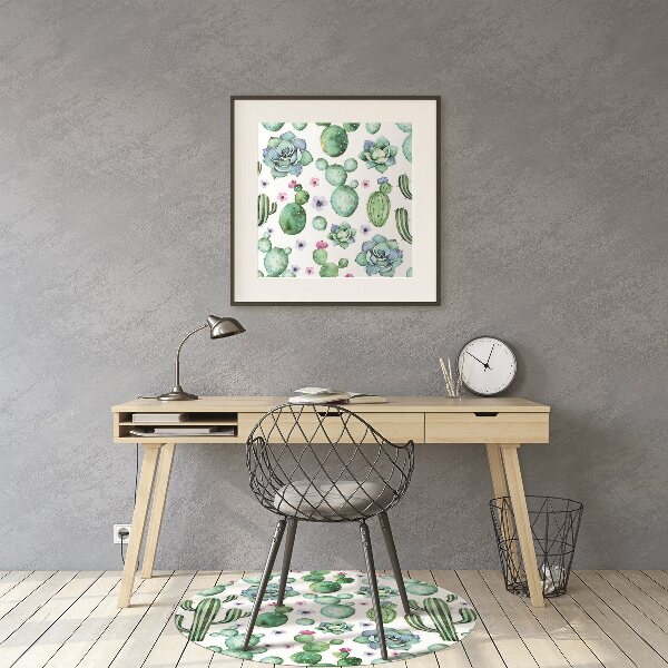 Alfombra para silla de escritorio Cactus