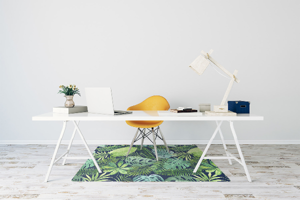 Alfombra para silla de escritorio Hojas exóticas