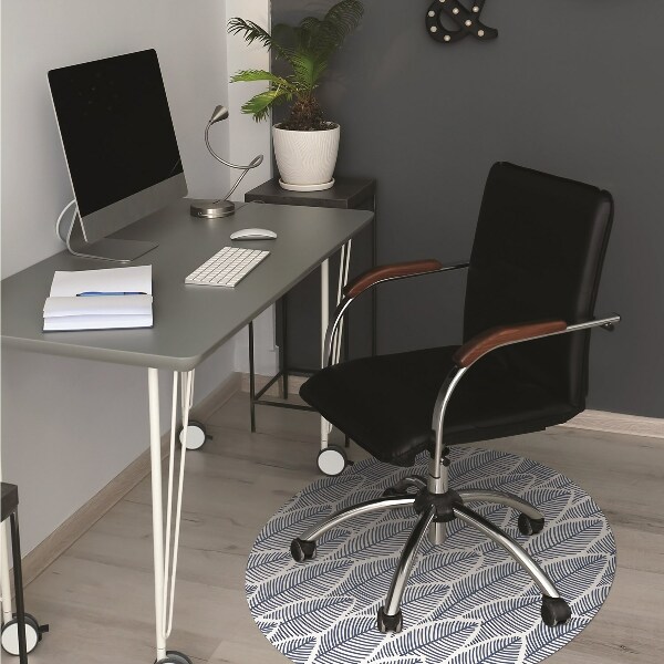 Alfombra silla ordenador Hojas azules