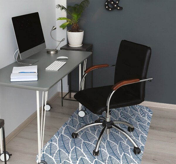 Alfombra silla ordenador Hojas azules