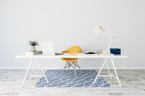 Alfombra silla ordenador Hojas azules