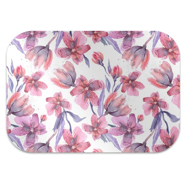 Alfombra silla ordenador Flores pastel