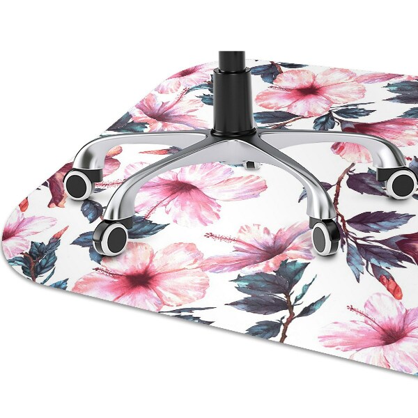 Alfombra silla ordenador Flores hibiscus