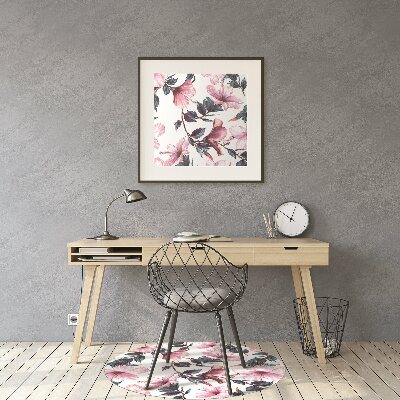 Alfombra silla ordenador Flores hibiscus