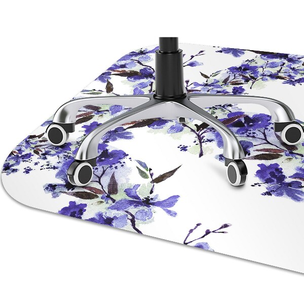 Alfombra silla ordenador Flores azules
