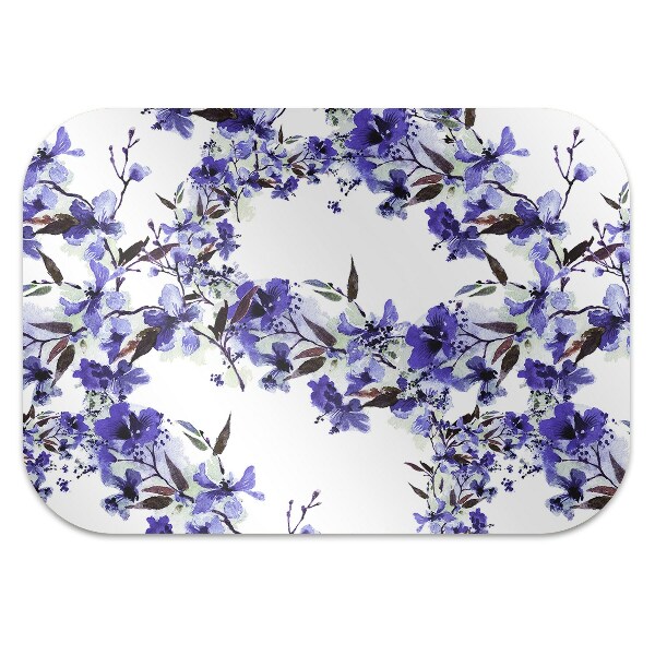 Alfombra silla ordenador Flores azules