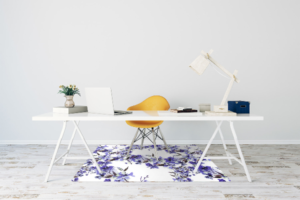 Alfombra silla ordenador Flores azules