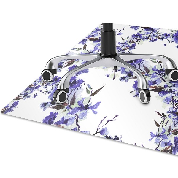 Alfombra silla ordenador Flores azules