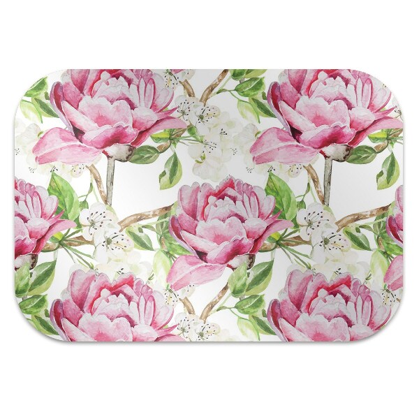 Alfombra silla ordenador Peonies pink