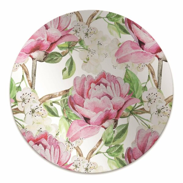 Alfombra silla ordenador Peonies pink
