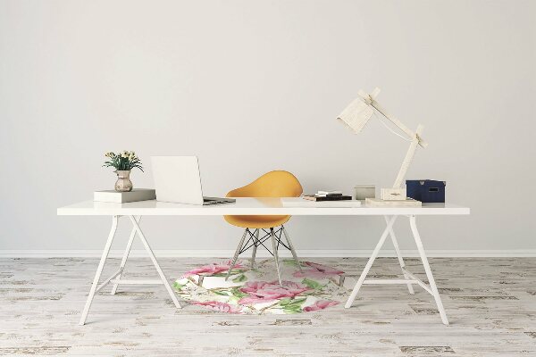 Alfombra silla ordenador Peonies pink
