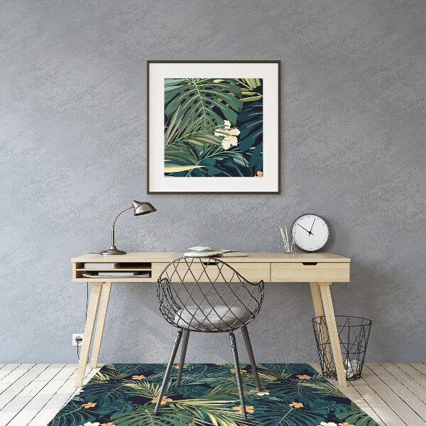 Alfombra silla ordenador Flores y hojas