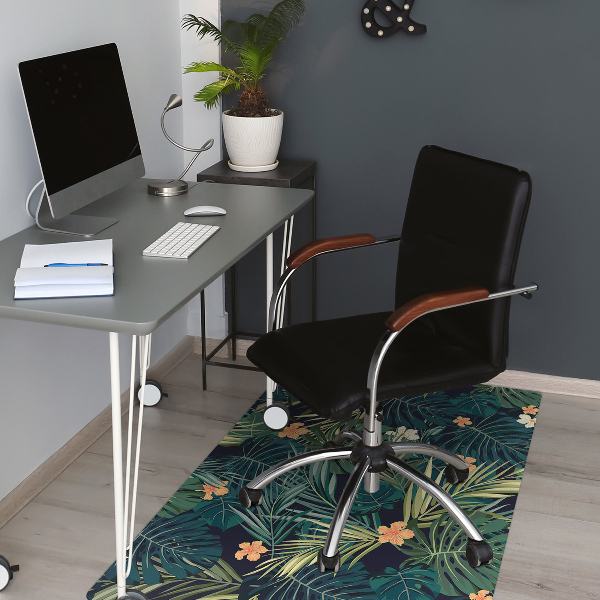 Alfombra silla ordenador Flores y hojas