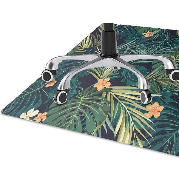 Alfombra silla ordenador Flores y hojas