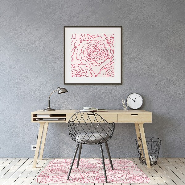 Alfombra silla ordenador Rosas garabateando