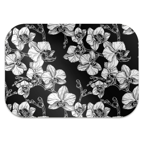 Alfombra silla ordenador Flores negativas