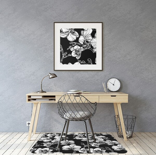 Alfombra silla ordenador Flores negativas