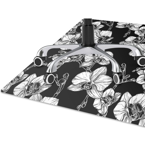 Alfombra silla ordenador Flores negativas