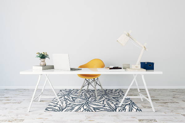 Alfombra para silla de escritorio Hojas dibujadas