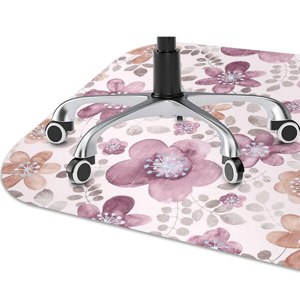 Alfombra para silla de escritorio Flores rosadas