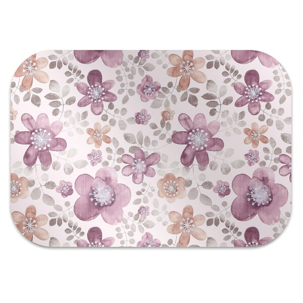 Alfombra para silla de escritorio Flores rosadas