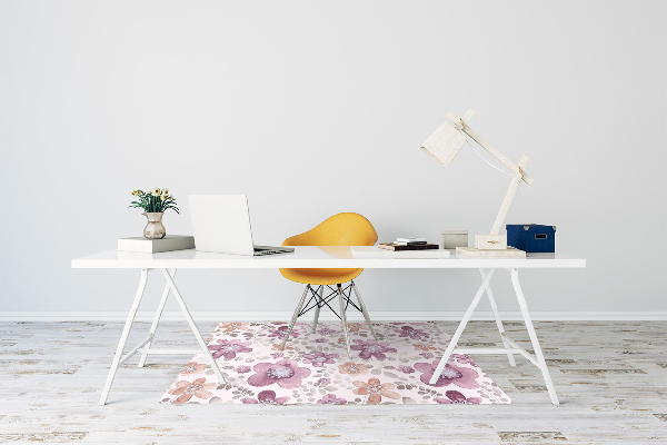 Alfombra para silla de escritorio Flores rosadas