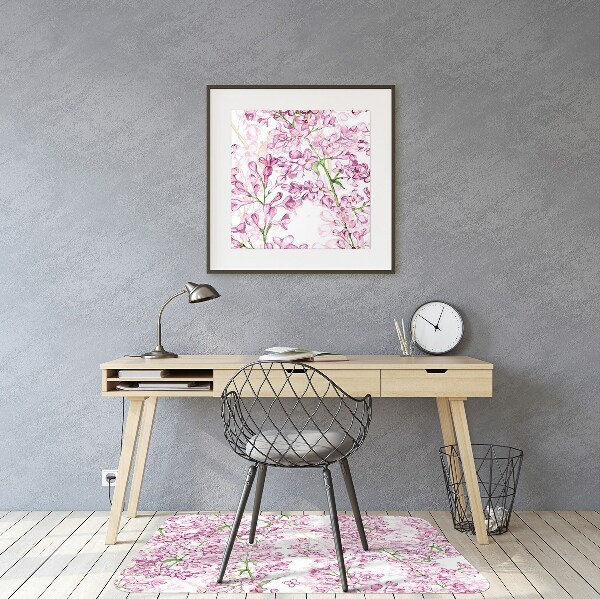 Alfombra para silla de escritorio Flores lilas