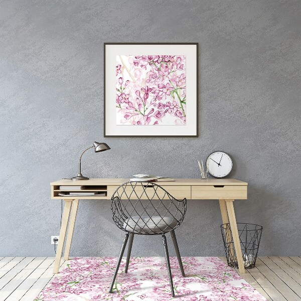 Alfombra para silla de escritorio Flores lilas