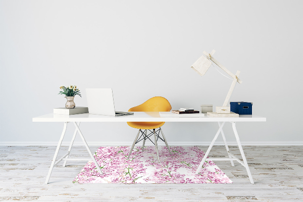 Alfombra para silla de escritorio Flores lilas
