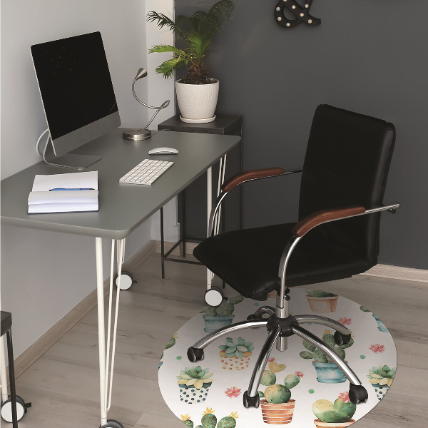 Alfombra para silla de escritorio Cactus pintado