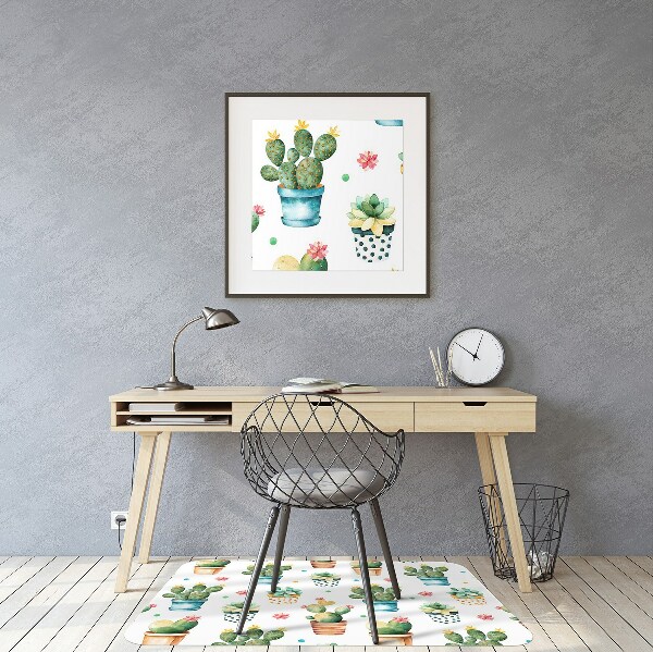 Alfombra para silla de escritorio Cactus pintado