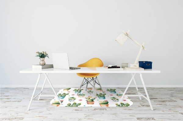 Alfombra para silla de escritorio Cactus pintado