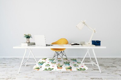 Alfombra para silla de escritorio Cactus pintado