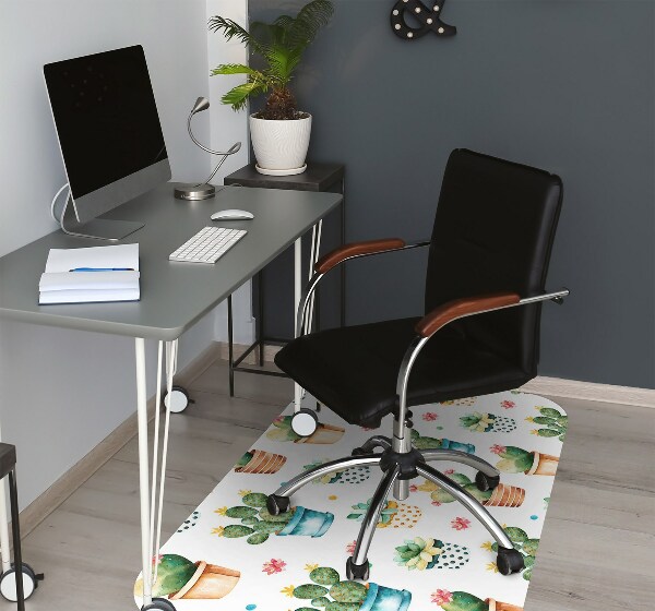 Alfombra para silla de escritorio Cactus pintado